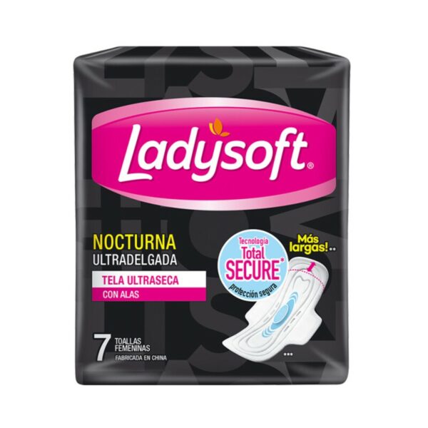 toallas hig. ladysoft nocturna u.delg. c/alas 7 un. (9939)