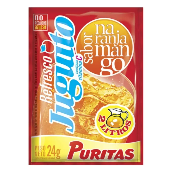 refresco puritas 24 grs. naranja mango refresco puritas 24 grs. naranja mango