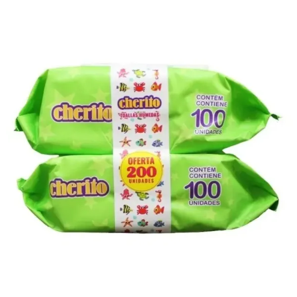 toallas humedas cherito 2 x 100 un. (9302) toallas humedas cherito 2 x 100 un. (9302)