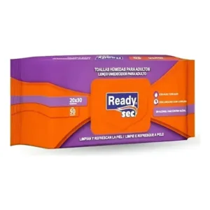 toallas humedas p/adultos readysec 20 x 30 cm. 50 un. (9340)