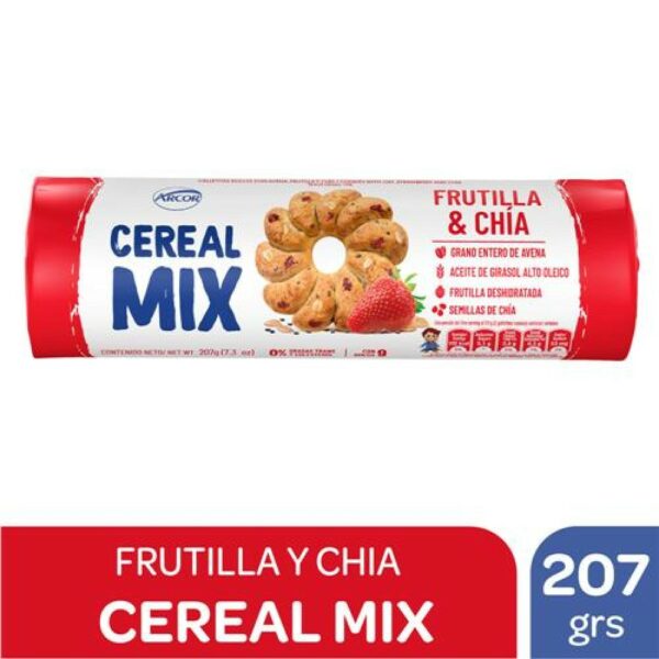 galletita arcor cereal mix 207 grs. frutilla y chia (1012674