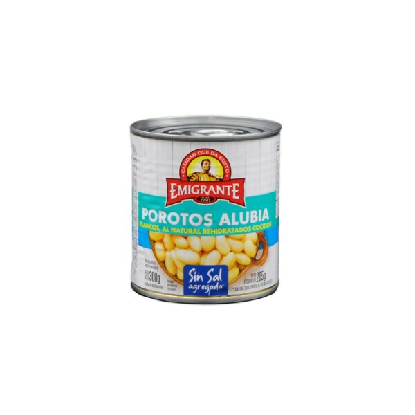 poroto alubia s/sal emigrante 350 grs. lata (207780) poroto alubia s/sal emigrante 350 grs. lata (207780)