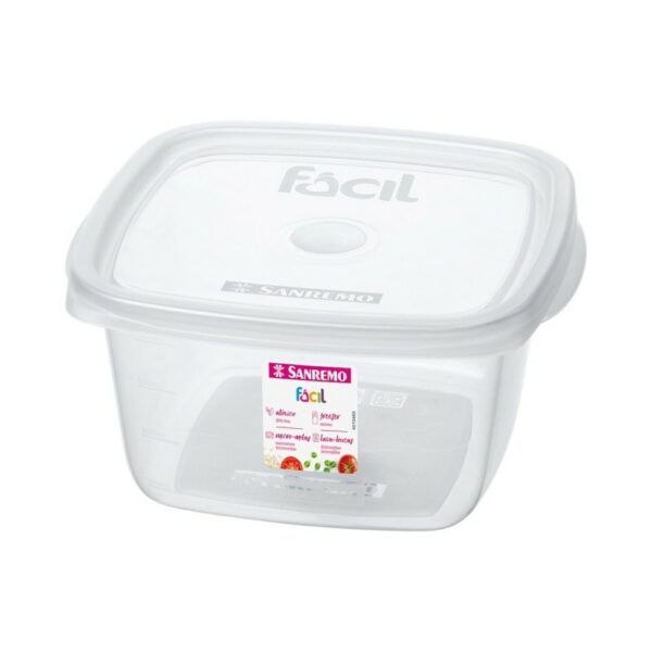 pote plast. hermetico cuad. san remo 800 ml. transp. pote plast. hermetico cuad. san remo 800 ml. transp.