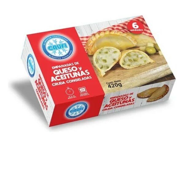 empanadas crufi 420 grs. (6 un.) queso y aceitunas (210) empanadas crufi 420 grs. (6 un.) queso y aceitunas (210)