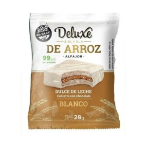 alfajor de arroz deluxe 28 grs. blanco c/d.leche (del00111) alfajor de arroz deluxe 28 grs. blanco c/d.leche (del00111)