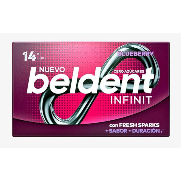 chicle beldent infinit s/azucar 14 un. blueberry (3043)