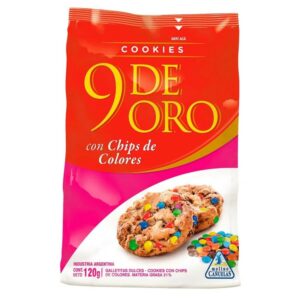 galletita 9 de oro cookies 120 grs. chips colores (22677)