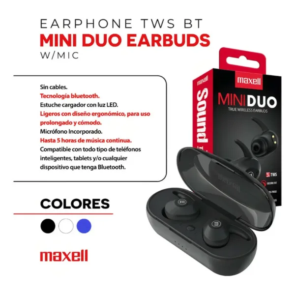 auricular maxell eb bt mini negro auricular maxell eb bt mini negro