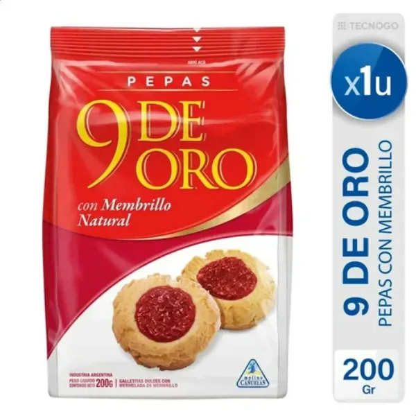 galletita 9 de oro pepas 200 grs. membrillo (1277)