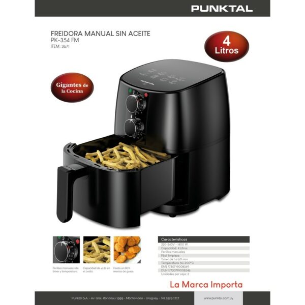 freidora punktal sin aceite pk 354fm manual 4 lts. (3671) freidora punktal sin aceite pk 354fm manual 4 lts. (3671)