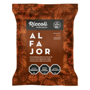 alfajor riccoli l/gluten choc. c/d. leche 60 grs. (1030c)