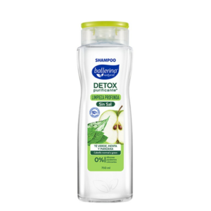 shampoo ballerina detox s/sal 750 ml. te verde/menta/manz