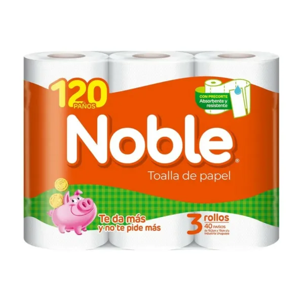toallas papel p/cocina noble 3 un. 40 paÑos (1290) toallas papel p/cocina noble 3 un. 40 paÑos (1290)