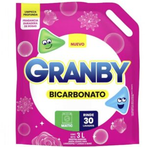 jabon liq. granby matic dp 3 lt. rosas c/bicarbonato