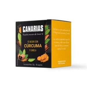 te canarias negro sab. curcuma y canela 10 sobres/2 grs.