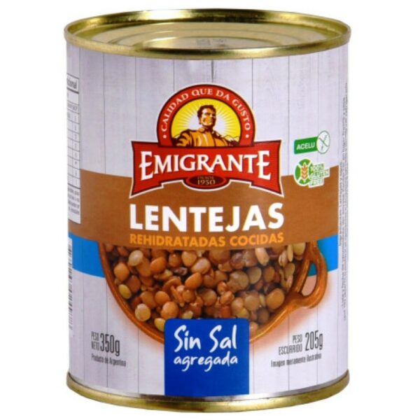 lentejas s/sal emigrante 350 grs. lata (207782) lentejas s/sal emigrante 350 grs. lata (207782)