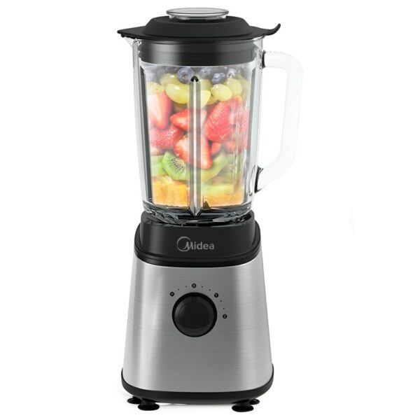 licuadora midea mj bl2526 1,5 l. 2 vel. jarra vidrio a.inox