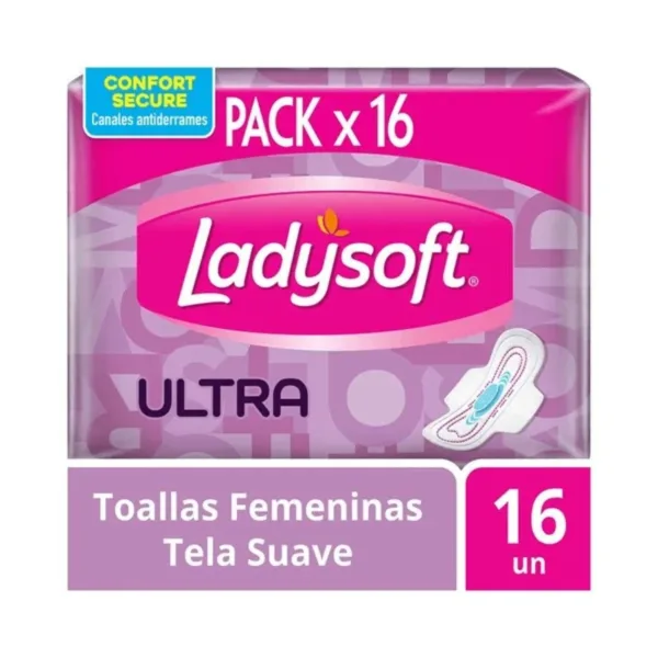 toallas hig. ladysoft u.delg. t/suave e.algodon c/alas 16 un toallas hig. ladysoft u.delg. t/suave e.algodon c/alas 16 un
