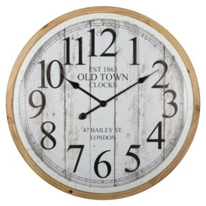 reloj de pared madera 68 x 7 cm. old town (259229)