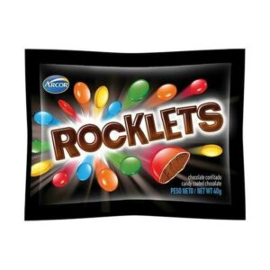 chocolate arcor rocklets confitado 40 grs. (1003274)