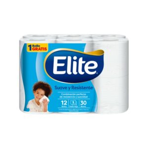papel higienico elite suave y resist h.suave d.hoja 12x11 un 30 m. (849)