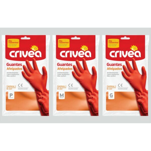 guante de goma crivea afelpado medio (0452) guante de goma crivea afelpado medio (0452)