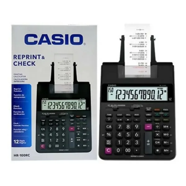 calculadora casio hr 100 cinta y visor