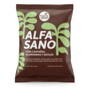 alfajor alfa sano 80 grs. choc. c/castaÑas, alm. y datiles (asn1) alfajor alfa sano 80 grs. choc. c/castaÑas, alm. y datiles (asn1)