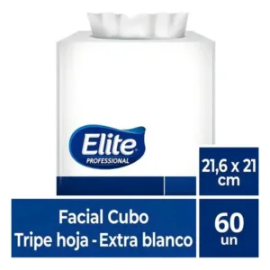 paÑuelos papel facial elite premium cubo 60 un. triple h.