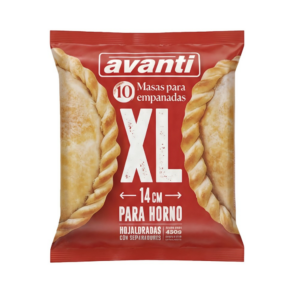 masa hojaldre avanti empanadas p/horno xl 14 cm x 10 un. (1150)