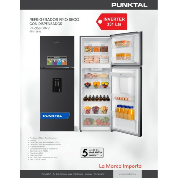 refrigerador punktal pk 368 ginv 331 l f/seco (5882) refrigerador punktal pk 368 ginv 331 l f/seco (5882)