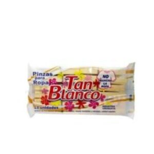 palillo p/ropa de madera tan blanco 12 un. (pal 1700)
