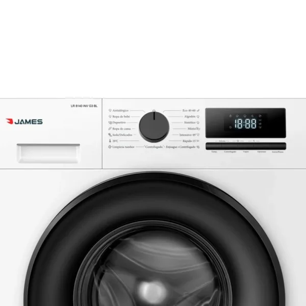 lavarropa james inverter lr8140 g3 8,5 kg. carga frontal blanco (38144)