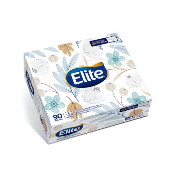 paÑuelos papel facial elite soft touch box 90 un. doble h. (811)