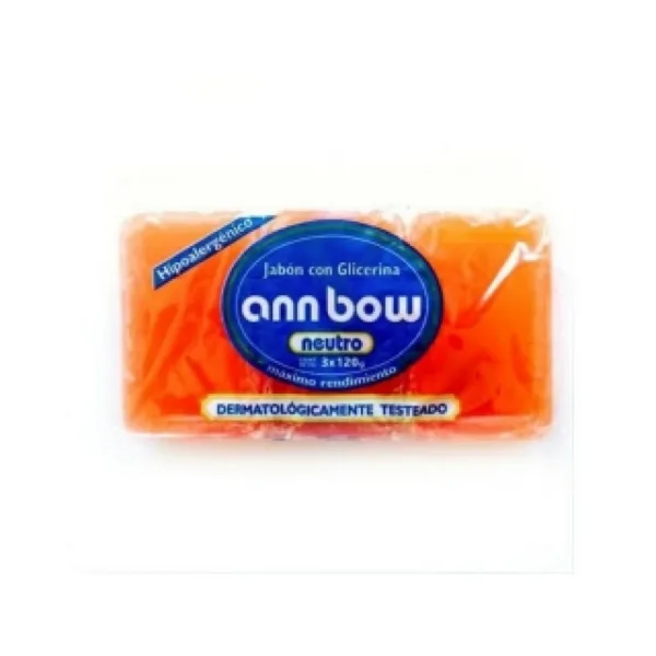 jabon ann bow glicerina neutro pack 3 x 120 grs.