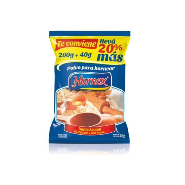 POLVO DE HORNEAR HORNEX 200 GRS. + 40 GRS. GRATIS (0033) POLVO DE HORNEAR HORNEX 200 GRS. + 40 GRS. GRATIS (0033)
