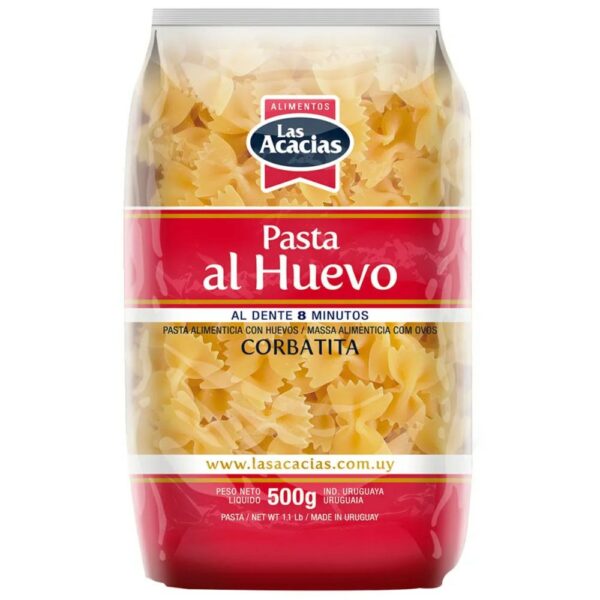 FIDEOS LAS ACACIAS AL HUEVO 500 GRS. CORBATITAS FIDEOS LAS ACACIAS AL HUEVO 500 GRS. CORBATITAS