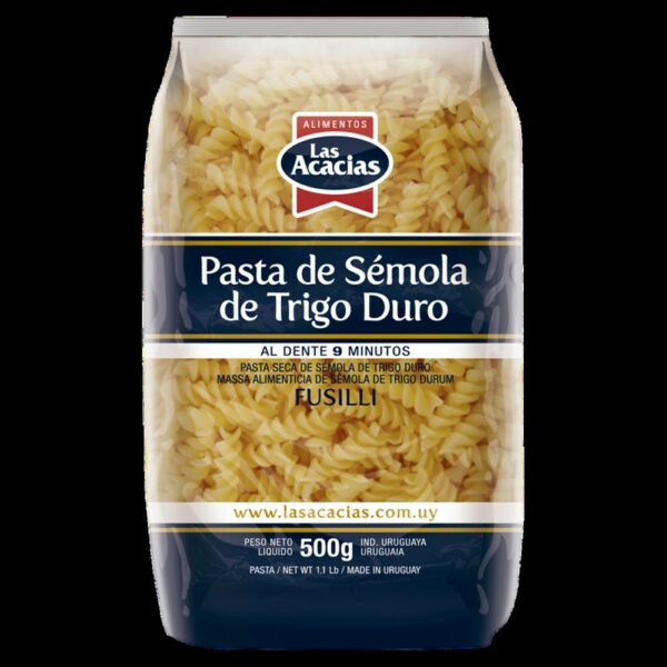 FIDEOS LAS ACACIAS P. DURA SEMOLA 500 GRS. FUSILLI
