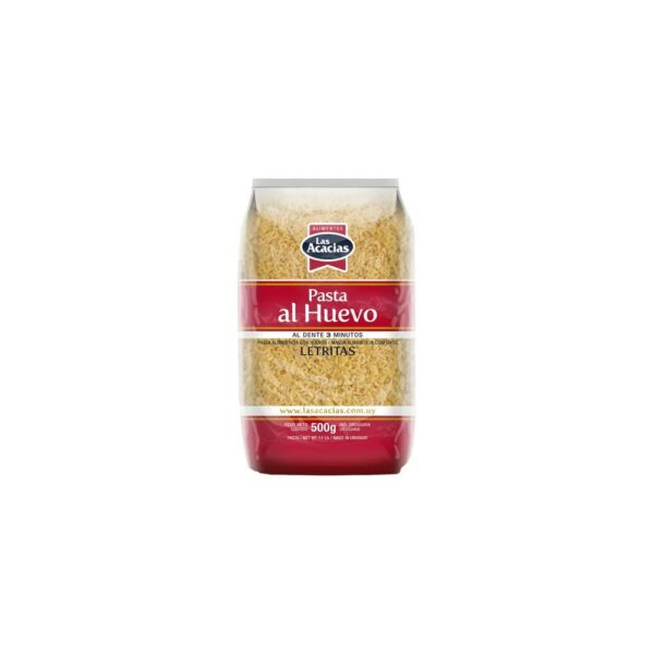 FIDEOS LAS ACACIAS AL HUEVO 500 GRS. LETRITA (211222) FIDEOS LAS ACACIAS AL HUEVO 500 GRS. LETRITA (211222)