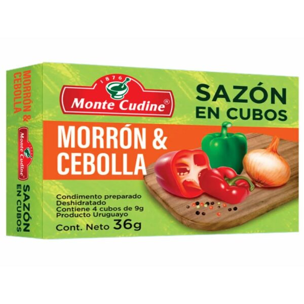 SAZON MONTE CUDINE E/CUBOS 4 X 9 GRS. MORRON Y CEBOLLA