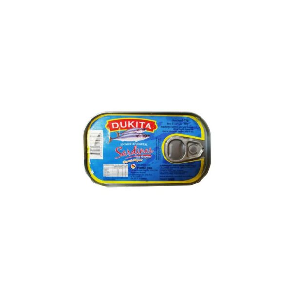 SARDINAS E/ACEITE DUKITA 125 GRS. LATA C/ABREFACIL (124) SARDINAS E/ACEITE DUKITA 125 GRS. LATA C/ABREFACIL (124)