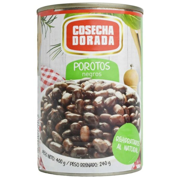 POROTO NEGRO COSECHA DORADA 300/400 GRS. LATA (249) POROTO NEGRO COSECHA DORADA 300/400 GRS. LATA (249)