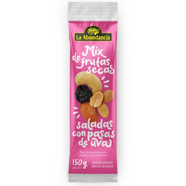 MIX PASAS, C.CAJU, NUECES Y ALMENDRAS LA ABUNDANCIA 150 GRS MIX PASAS, C.CAJU, NUECES Y ALMENDRAS LA ABUNDANCIA 150 GRS
