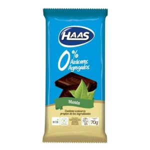 CHOCOLATE HAAS 0% AZUCAR 150 GRS. SABOR MENTA (70301)