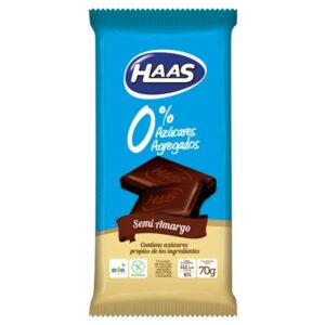 CHOCOLATE HAAS 0% AZUCAR 70 GRS. SEMI AMARGO (70305)