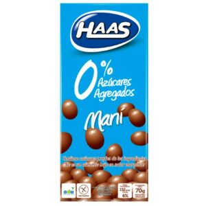 MANI CON CHOCOLATE C/LECHE HAAS 0% AZUCAR 70 GRS. (70307)