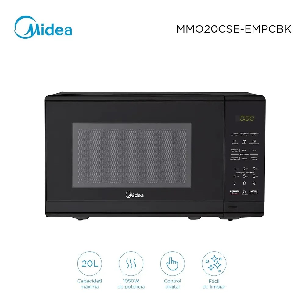 123692-2 HORNO MICROONDAS MIDEA MMO20CSEEMPCBK DIGITAL 20 LTS. NEGRO