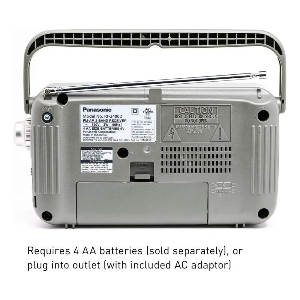 123775-2 RADIO PORTATIL PANASONIC RF-2400 AM/FM ELECT. Y A PILAS