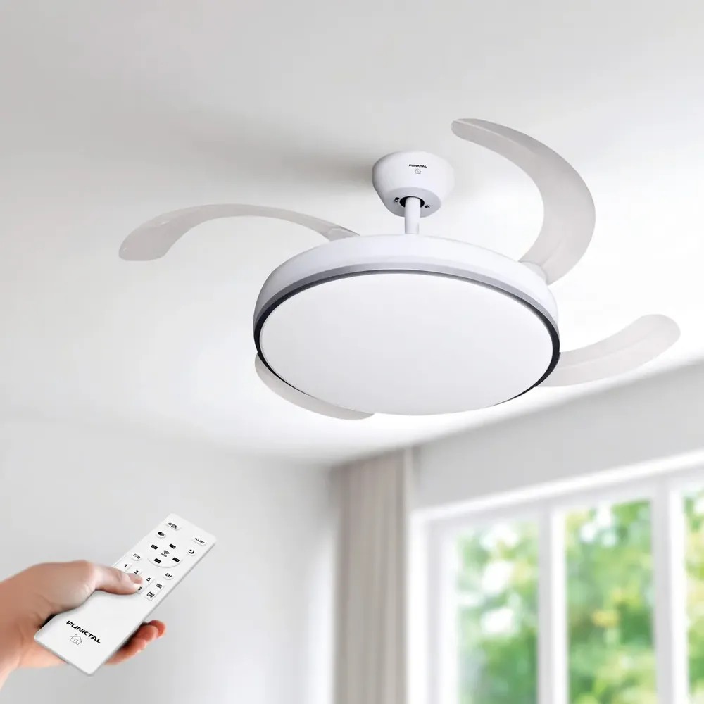 125311-2 VENTILADOR PUNKTAL TECHO RETRACTIL 1 LUZ PK-107VR