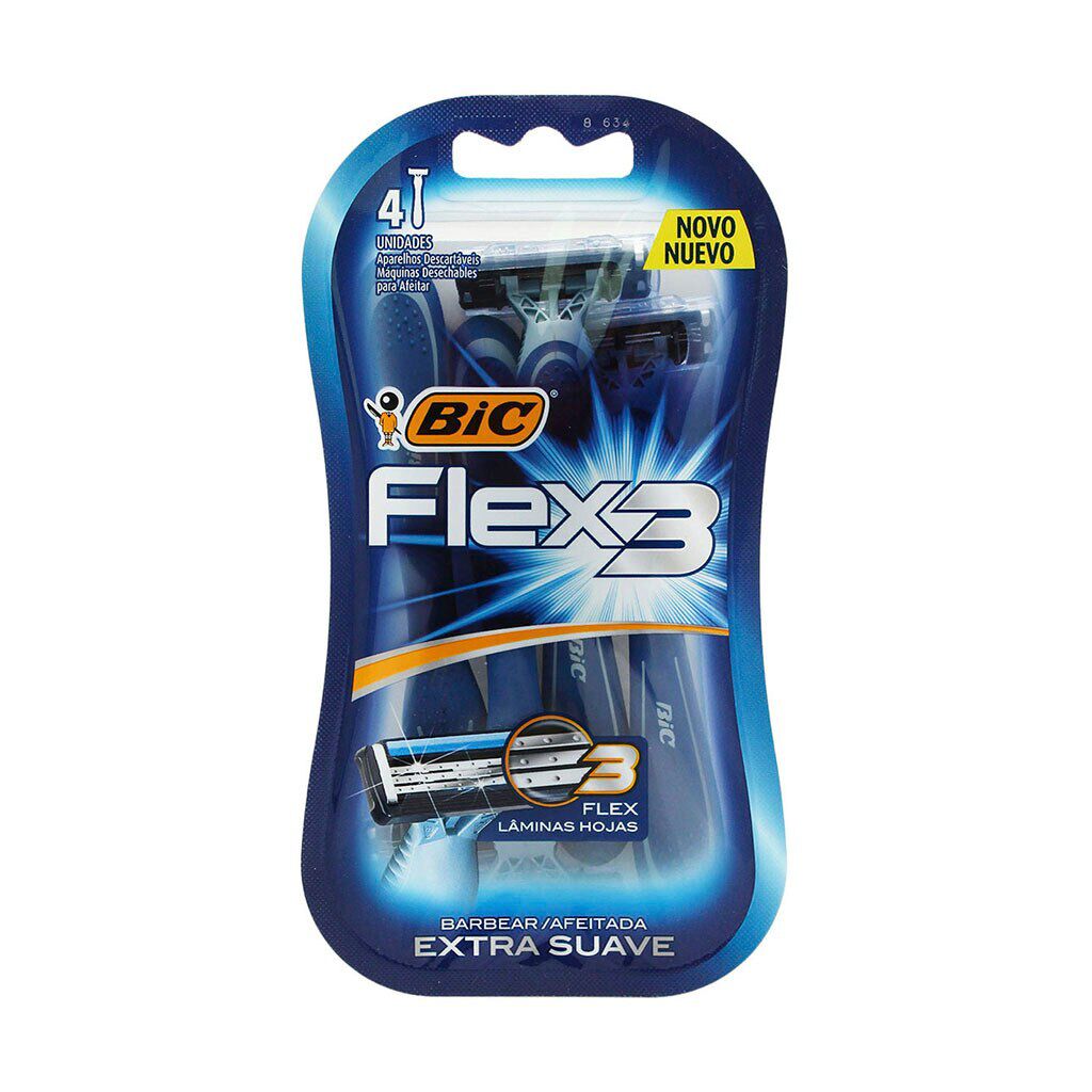 0070330736610 MAQ. AFEITAR BIC FLEX3 4 UN. NORMAL BT. (9461951)